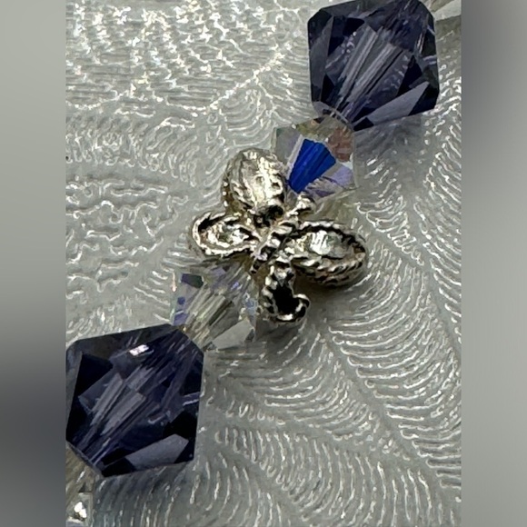 Swarovski Crystal Beaded Necklace and Bracelet 925 Silver Stamped - Picture 2 of 5